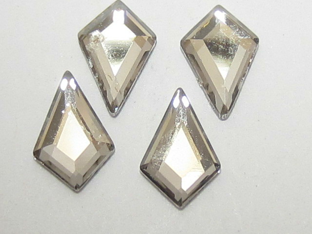 12 pcs. KITE 6.4x4.2mm SILVER AHADE FLATBACK European Rhinestones